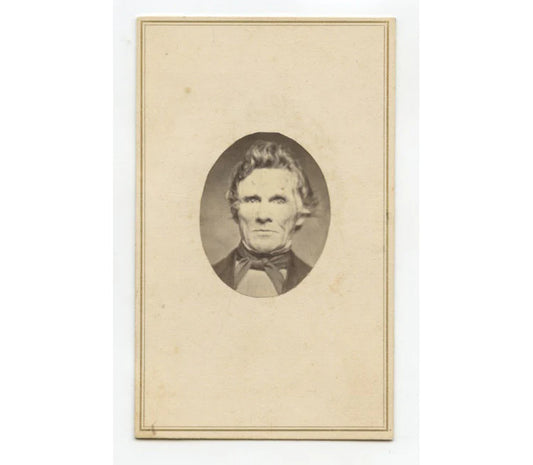 CDV STUDIO PORTRAIT MAN W/ WAVY HAIR + CHISELED FACE