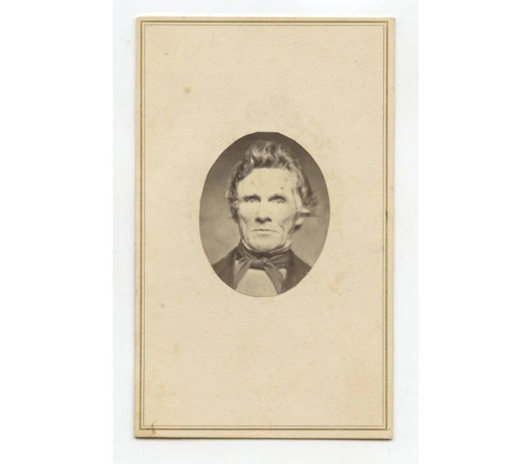 CDV STUDIO PORTRAIT MAN W/ WAVY HAIR + CHISELED FACE