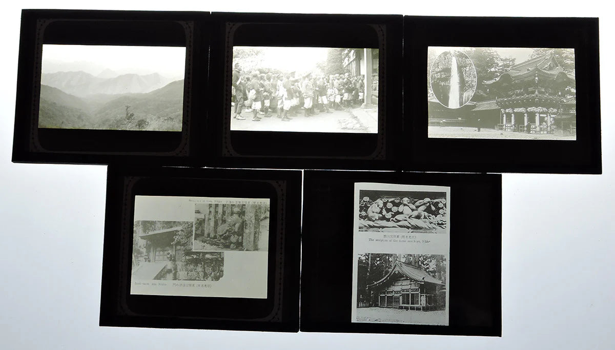 TOYKO, JAPAN, PHOTOS ON GLASS, SET OF 10, VINTAGE LANDSCAPES + LANDMARKS