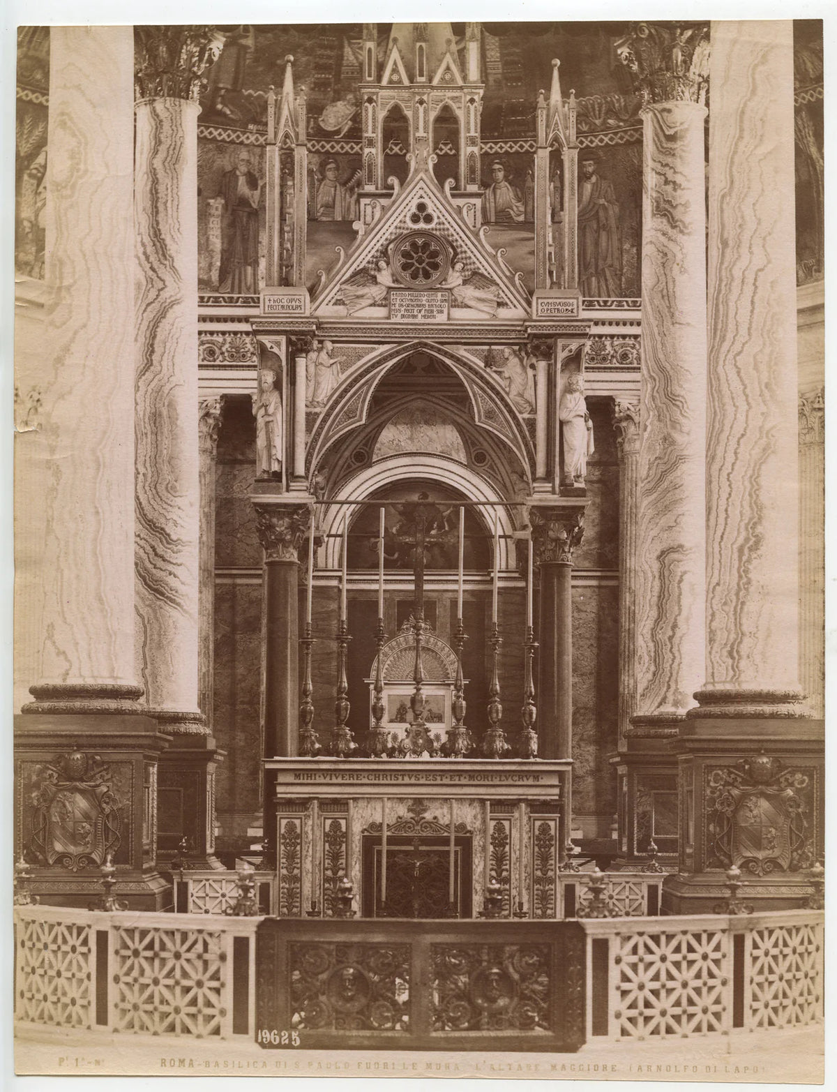 ART + ARCHITECTURE, ROME, ORNATE BASILICA ST. PAUL, ALBUMEN PHOTO