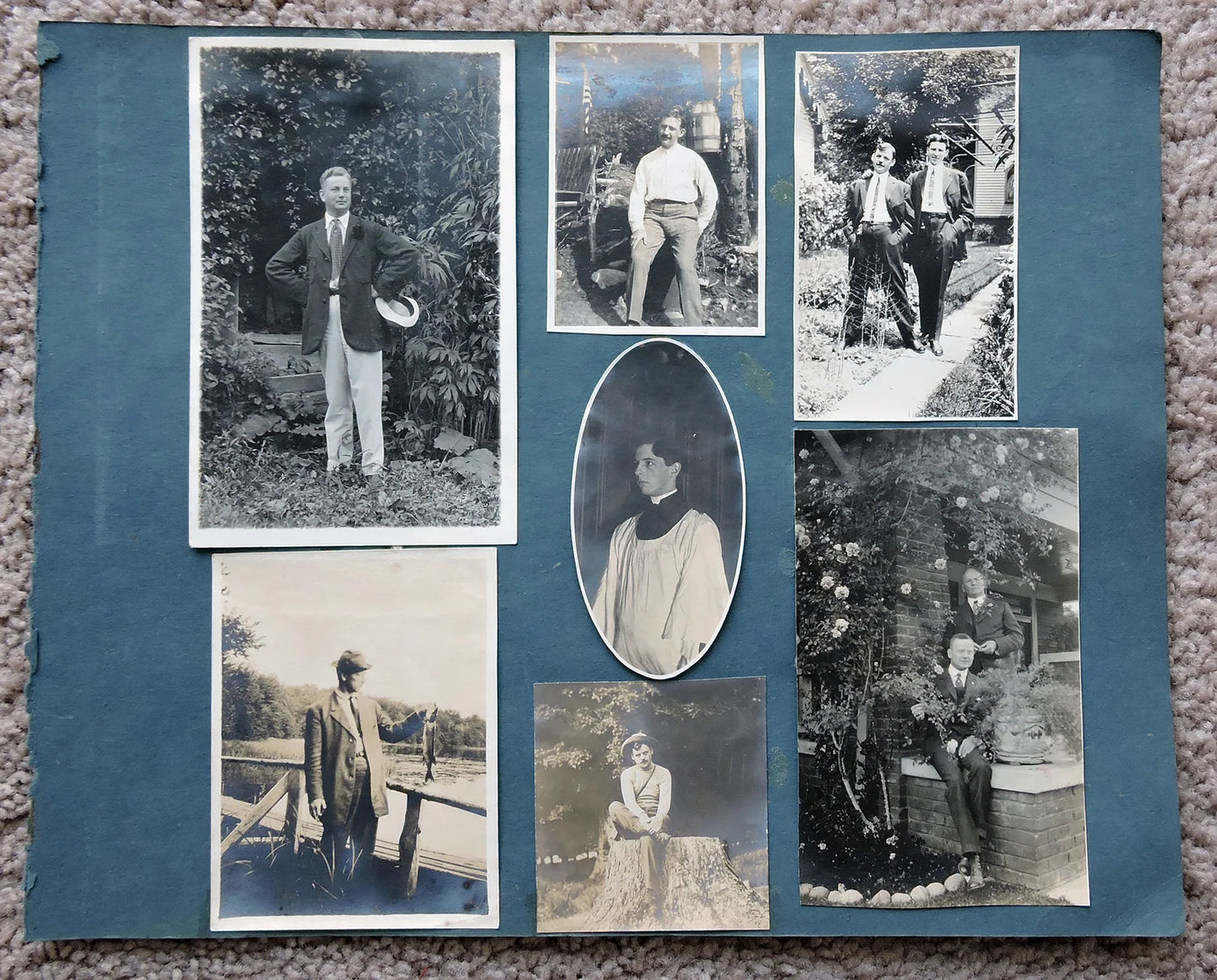 ORIG FAMILY OUTDOOR PHOTOS - MEN/BROTHERS/FISH/PRIEST