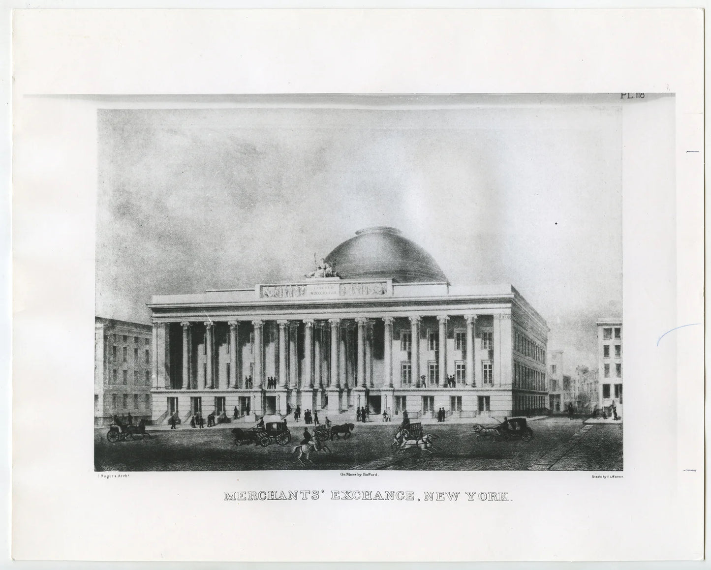MERCHANTS EXCHANGE BUILDING, 55 WALL STREET, NEW YORK, 8X10 PHOTO REPRINT ONLY