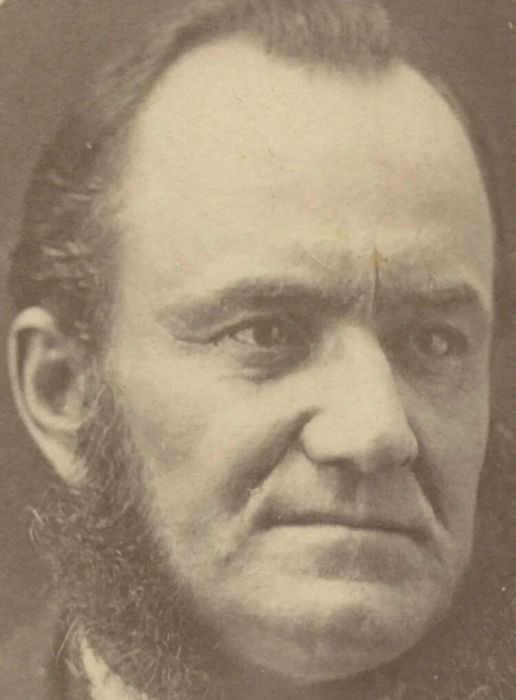 CDV PHOTO MAN W/ FACIAL HAIR FROM GERMANTOWN, OH, PORTRAIT BY BARNHART