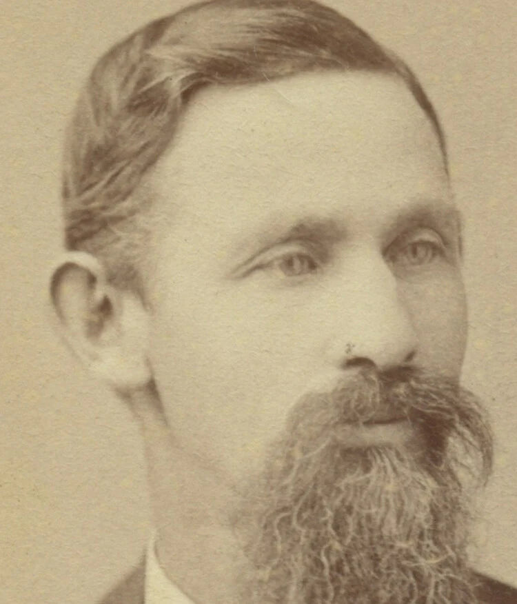 CDV STUDIO PORTRAIT MAN W/ WIRY MUSTACHE + BEARD BY SARONY