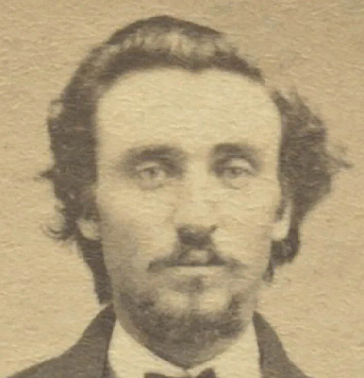 CDV PHOTO MAN FROM ADRIAN, MICH, PORTRAIT BY LYMAN, GRAPHIC BACK