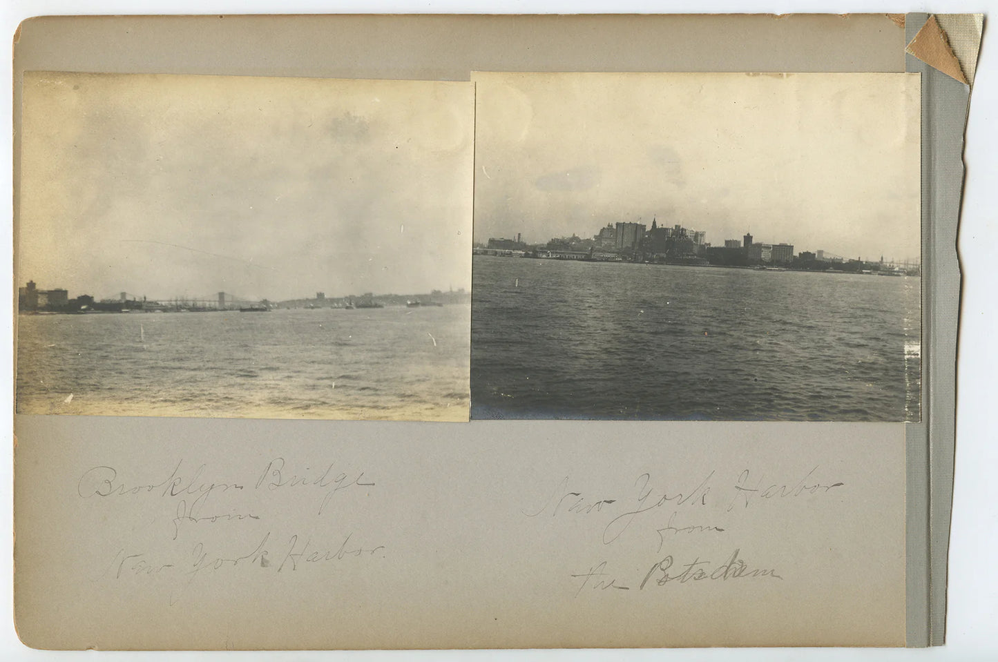 POTSDAM SHIP, NEW YORK HARBOR + BROOKLYN BRIDGE, PHOTO PAGE