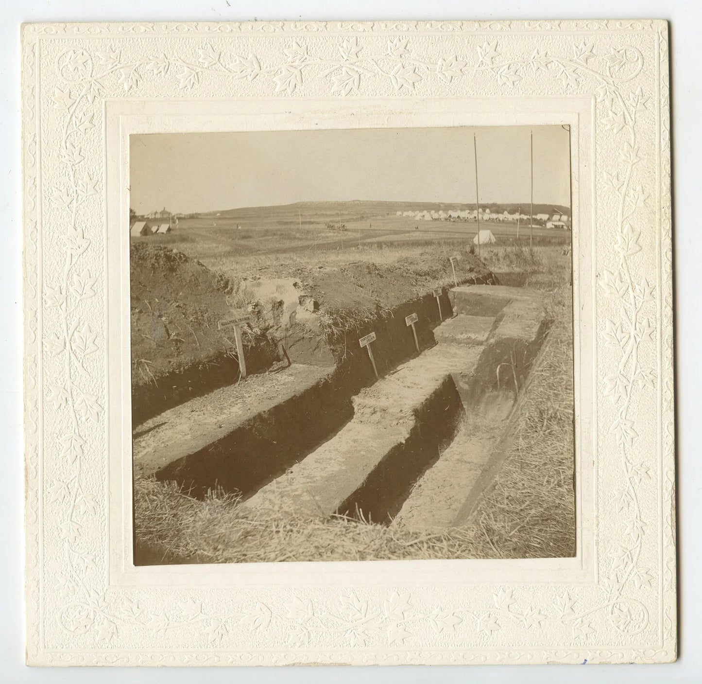 VINT PHOTO ARCHEOLOGICAL DIG SITE?, LG WHITE TENT CITY + COUNTRYSIDE