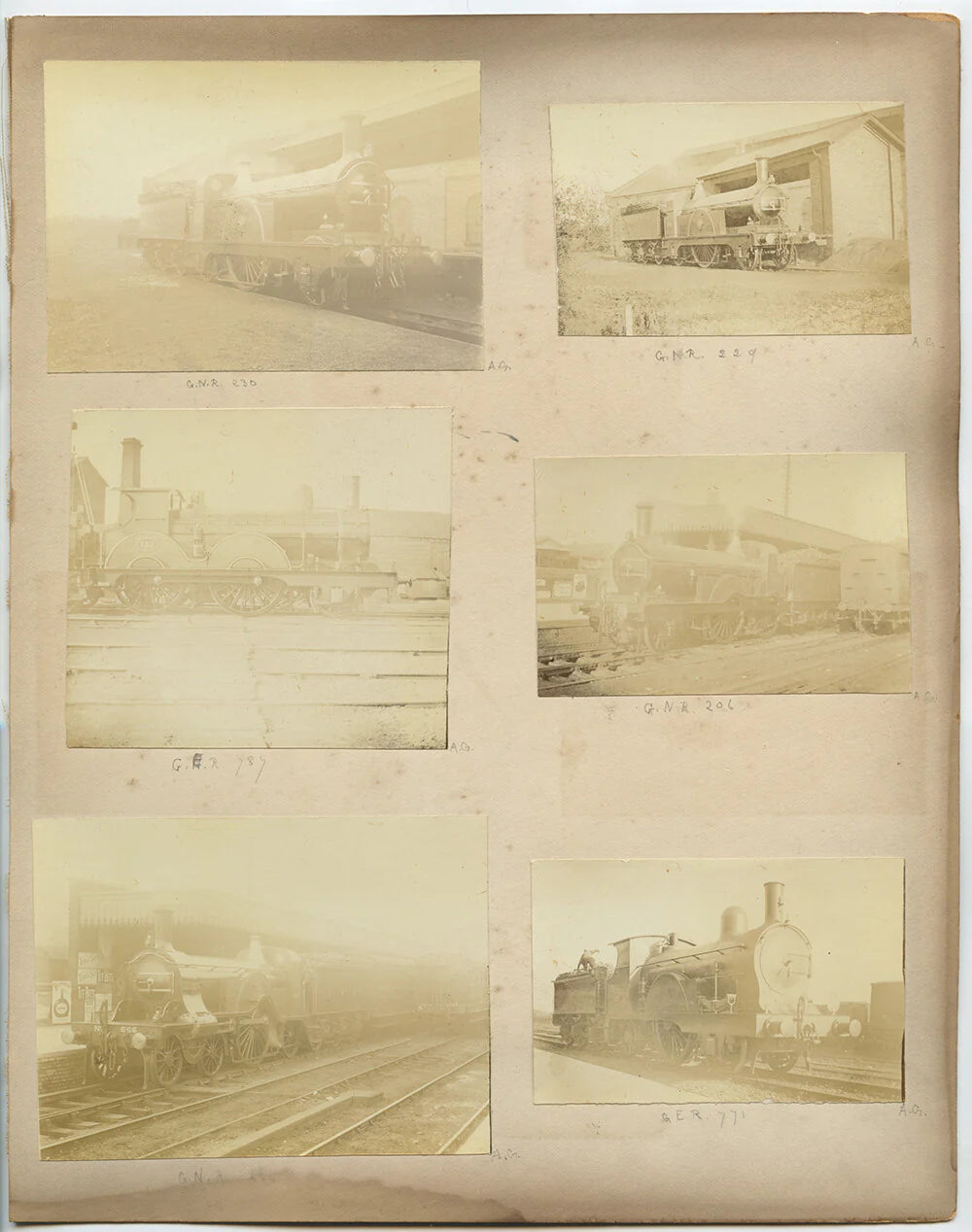 LOCOMOTIVES, VINT TRAIN PHOTOS, RAILROADS, ENGINES IDED, MEN/BOY W/ HATS
