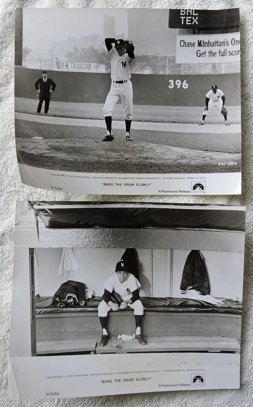 BANG THE DRUM SLOWLY 8X10 VINT SET OF 2 ORIGINAL MOVIE STILLS