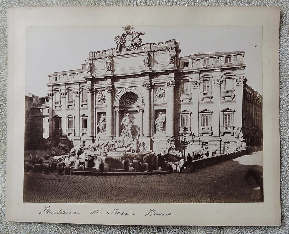 7X10 SET OF 2 ALBUMEN PRINTS, ITALIAN ARCHITECTURE REVI FOUNTAIN/PIAZZA NAVONA