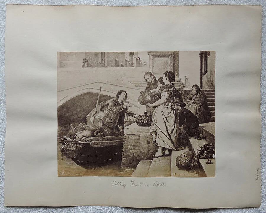 7X9 VINT ALBUMENS SET OF 2 SELLING FRUIT VENICE/PORTRAIT OF A YOUNG ENGLISHMAN