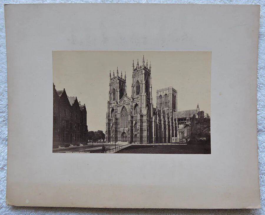 YORK MINSTER W/ FRITHS BLIND STAMP 4X6 VINT CATHEDRAL PHOTO