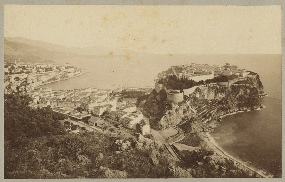 AERIAL LANDSCAPE PHOTO VINT MONACO/MONTE CARLO COASTLINE