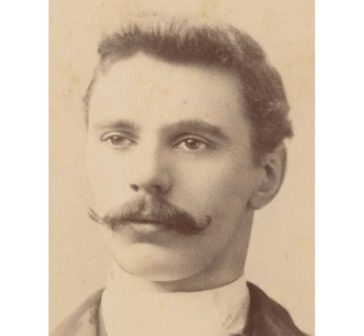 LOWELL, MASS, MAN W/ MUSTACHE PHOTO BY MORRILL