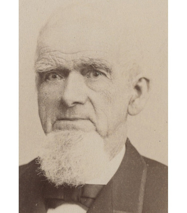 Vintage photograph: older man with chin beard, original 4.25x6.5 in packaging,