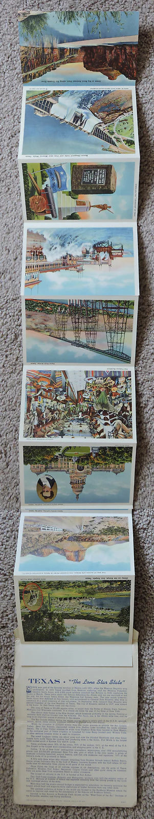 SOUVENIR VIEW FOLDER TEXAS THE LONE STAR STATE, 18 VIEWS 1940S