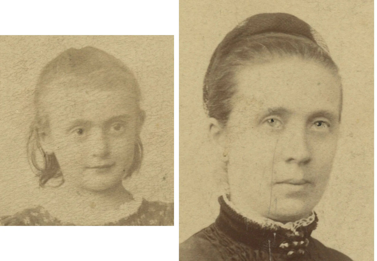 FROM HANNOVER SET OF 2 PHOTOS, LADY + GIRL