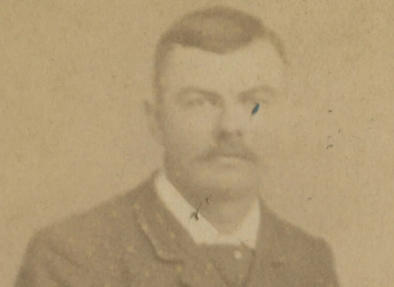 FROM BUTLER, MO, WEST SIDE, PHOTO OF MAN W/ NICE SUIT + HAT