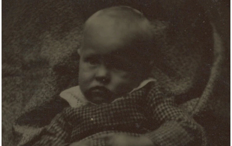 CUTE BABY, 1/9 PLATE TINTYPE