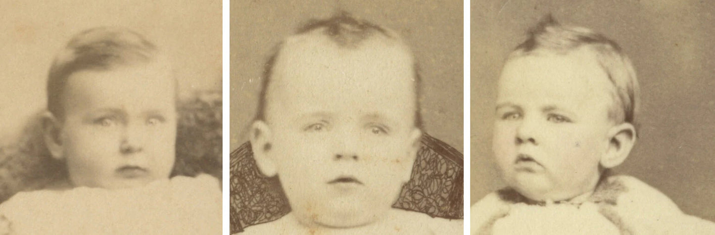 BABIES FROM SAN FRANCISCO, CAL, SET OF 3 PHOTOS