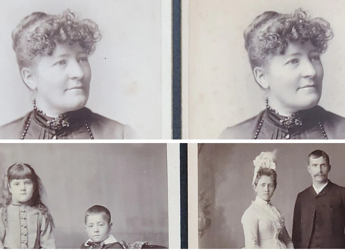 FAMILY GROUP FROM ISHPEMING, MICH, LOT OF 4 PHOTOS