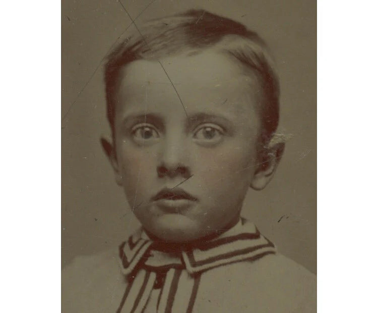 HANDSOME BOY, 1/6 PLATE TINTYPE, STUDIO PORTRAIT