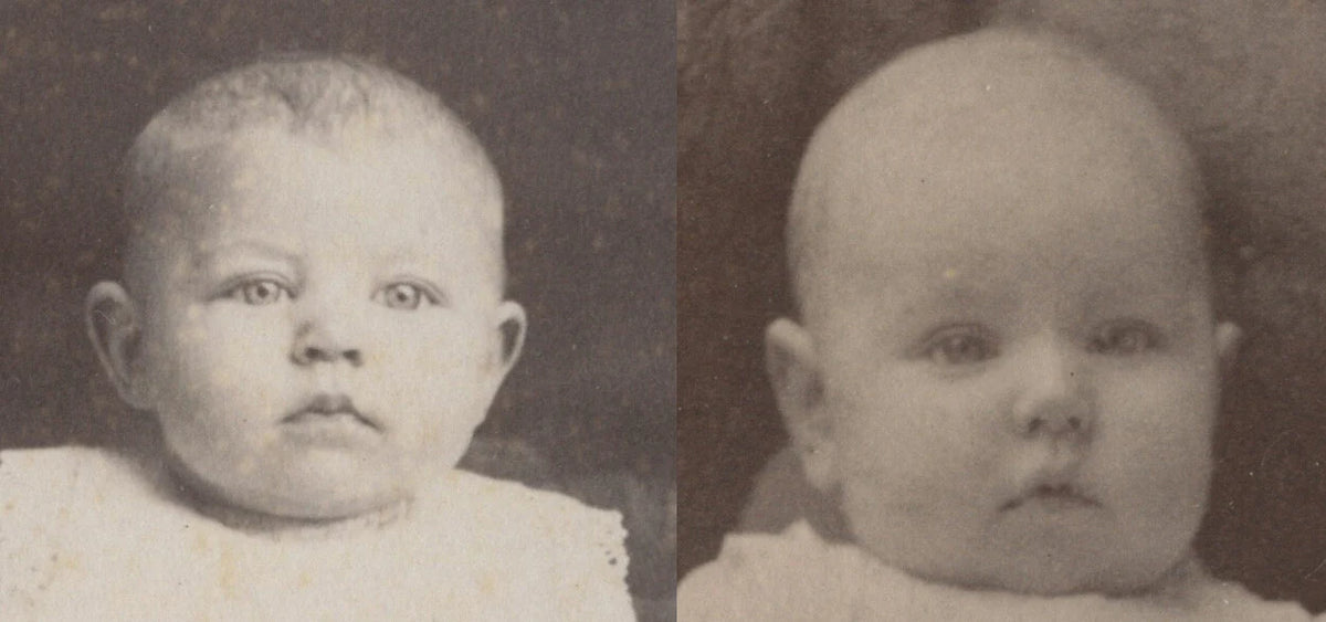 BABIES FROM MUSKEGON, MICH, SET OF 2 PHOTOS