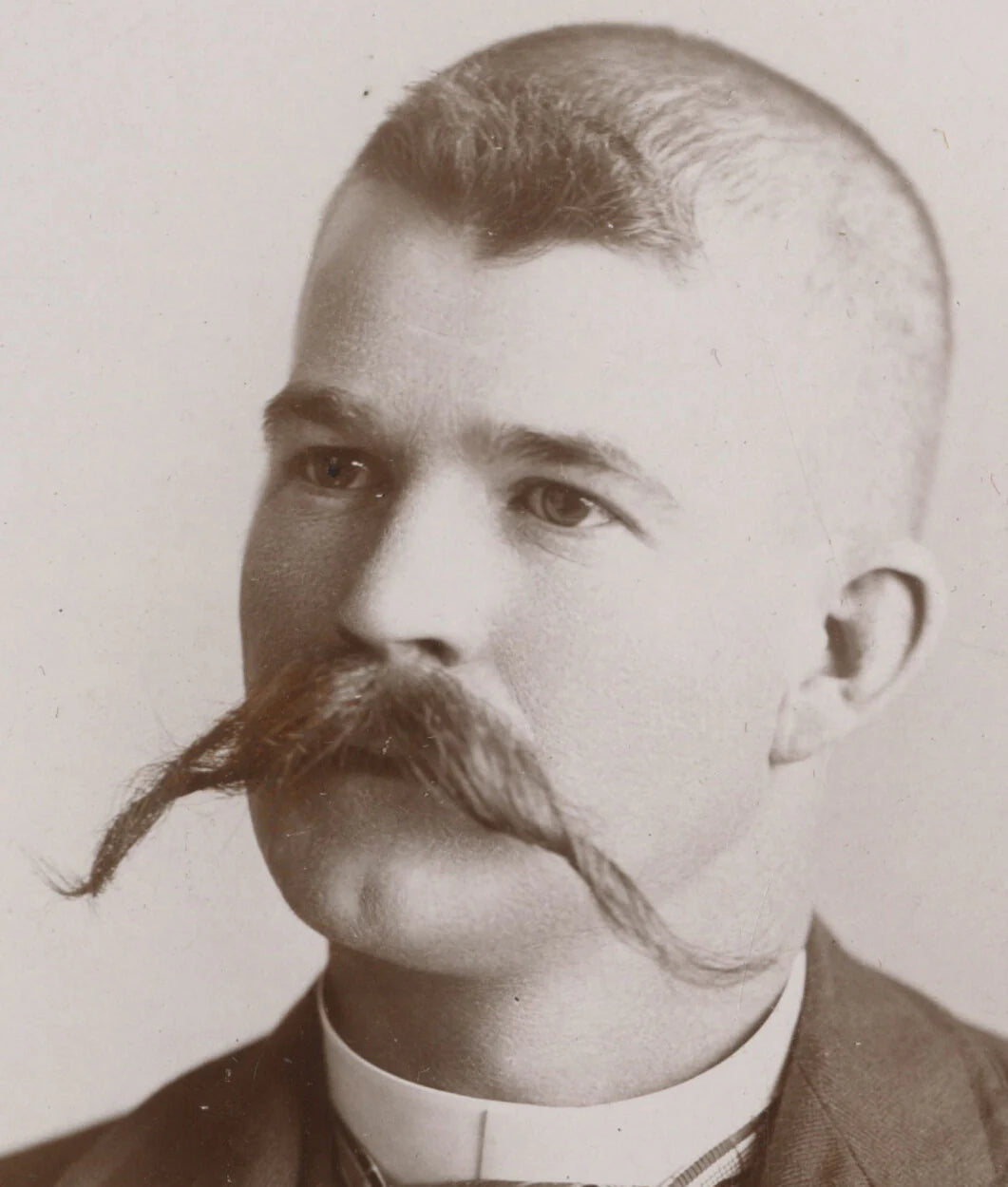 FROM CHICAGO, ILLINOIS, PHOTO OF MAN W/ GREAT/UNIQUE MUSTACHE