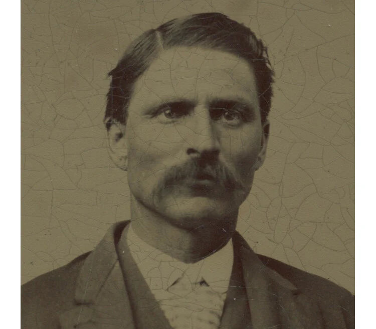 MAN, SUIT W/ VEST + MUSTACHE, TINTYPE 1/6 PLATE