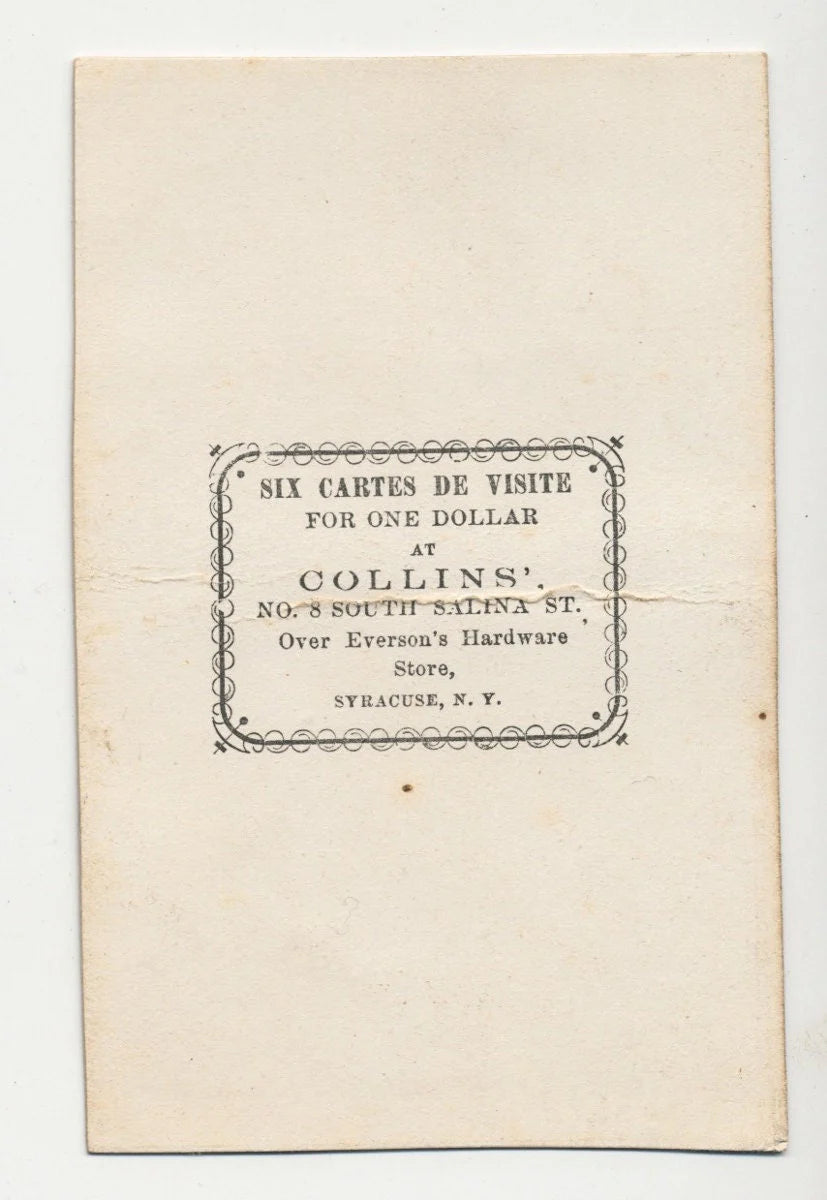 Civil War Era CDV: Woman in Diamond Pattern Dress, Syracuse NY