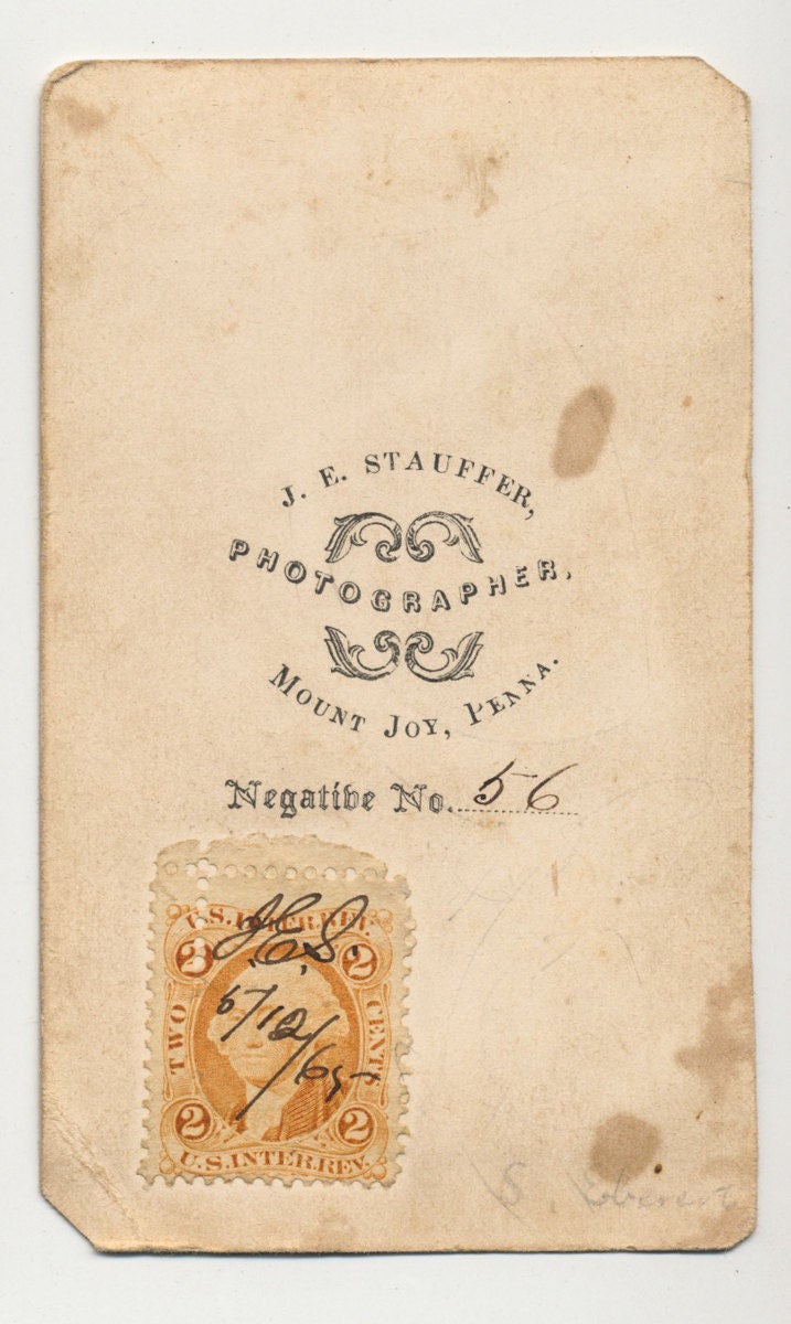 Civil War CDV Photograph, Young Man, J.E. Stauffer