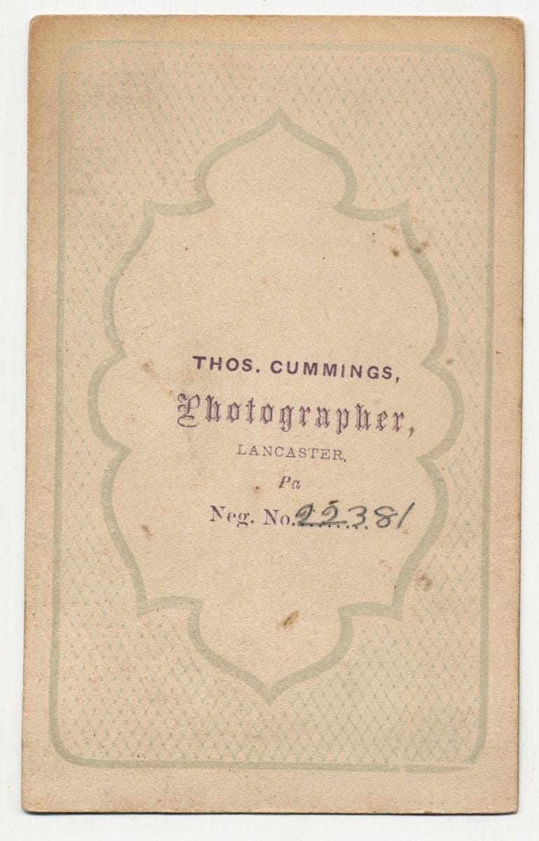 Vintage 1800's CDV Photo of Young Couple, Lancaster Pennsylvania//Posing Together//Sophisticated Couple//Cute Couple