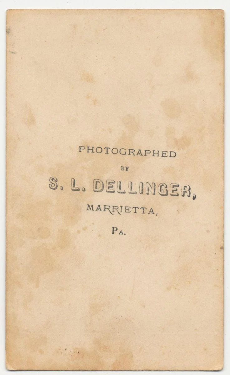 Vintage 1800's CDV Photo of Pouty Boy Posing In Dress Clothes, Pennsylvania//Antique Child Portrait//Tight Lipped Child