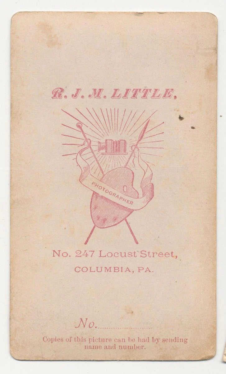 1800's Antique CDV Photo of Vacant Woman With Plain Features in Pa.//Full Face Portrait//Vintage Image of Young Lady