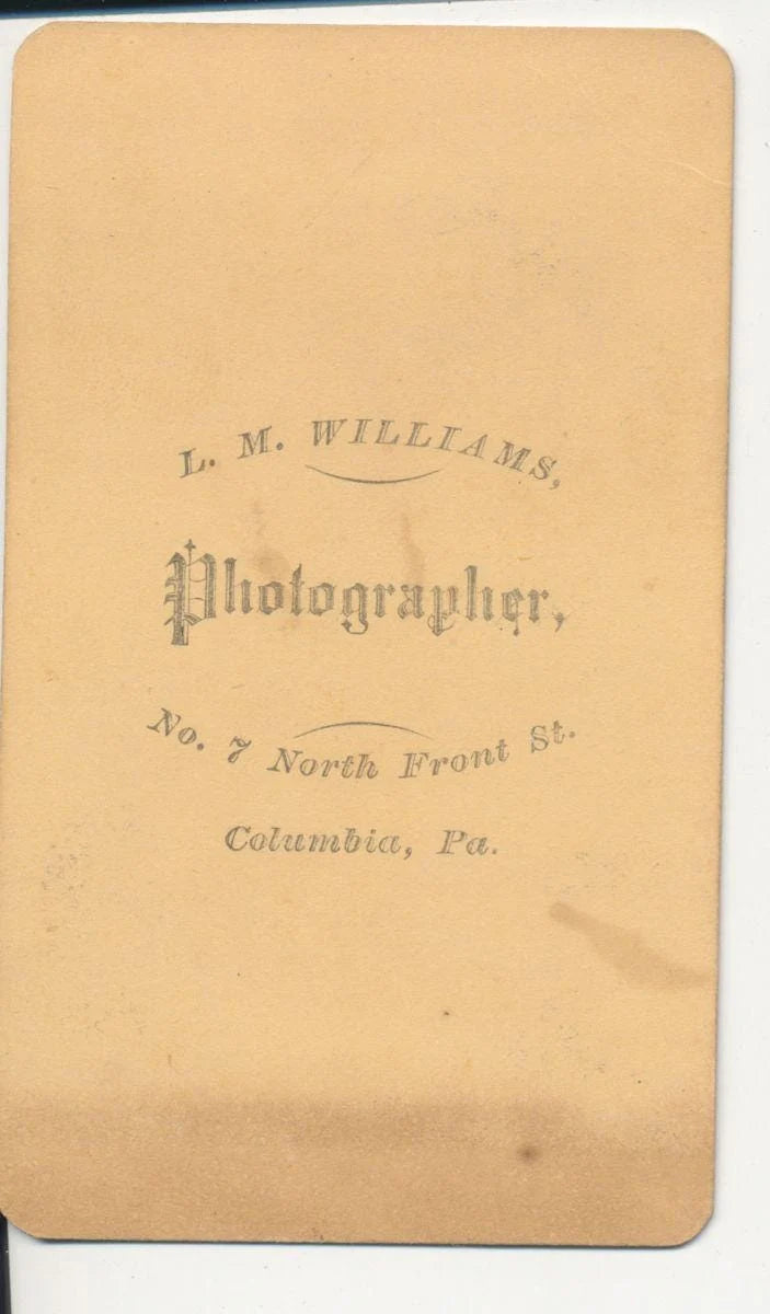 Vintage 1800's CDV Photo of Dapper Young Man from Pa.//19th Century CDV Headshot of Boy//Antique Photo