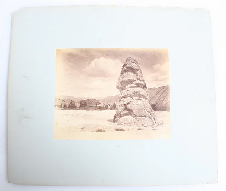 7X9 ALBUMEN PHOTO BY F.J. HAYNES OF YELLOWSTONE LIBERTY CAP HOTEL