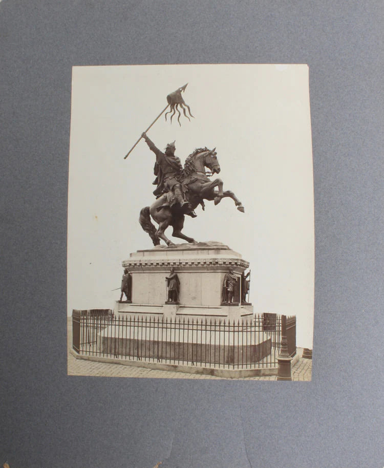 8X10 ALBUMEN PHOTO OF GUILLAUME LE CONQUERANT MONUMENT - FALAISE, FRANCE