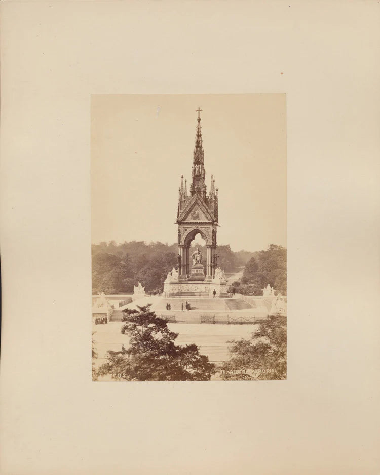 ALBUMEN PHOTO OF THE ALBERT MEMORIAL PARK - LONDON, ENGLAND