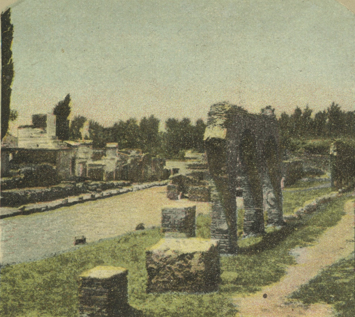 POMPEII, STRUCTURAL RUINS/BLOCKS, VINT PHOTO COLOR