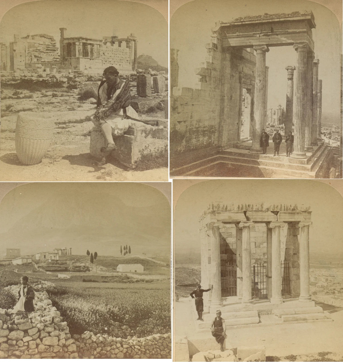 ART + ARCHITECTURE, VINT PHOTOS GREECE, RUINS + LANDSCAPE, SET OF 4
