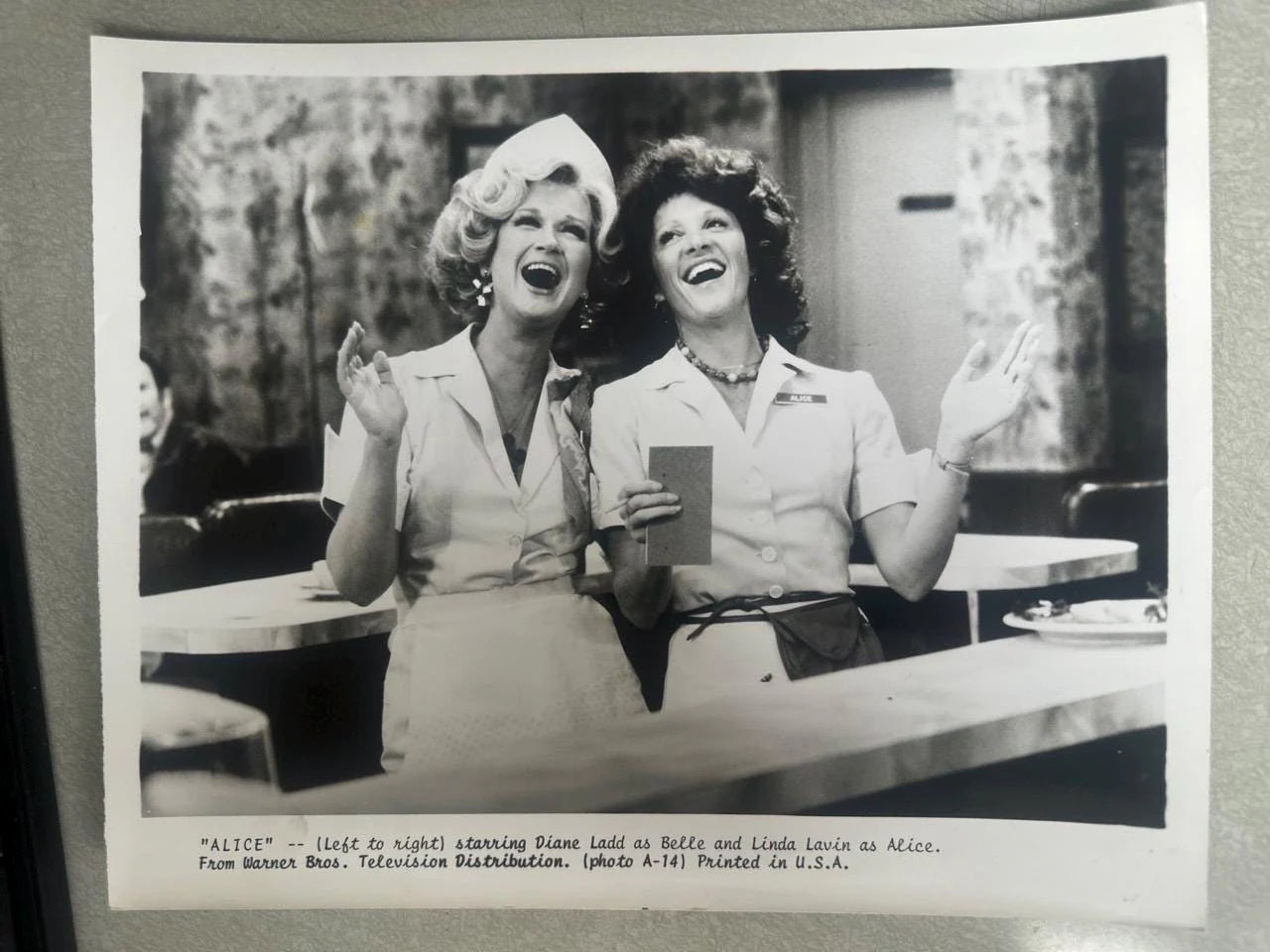 1980's TV Show Photo Artifact from Warner Bros. "Alice" Official Press Release Photo of Actress Linda Lavin starring as Alice Set of 2 8x10