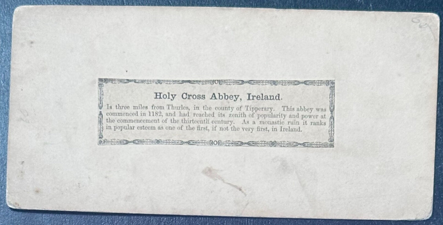 Vintage Stereoview Card: “Holy Cross Abbey, Ireland “