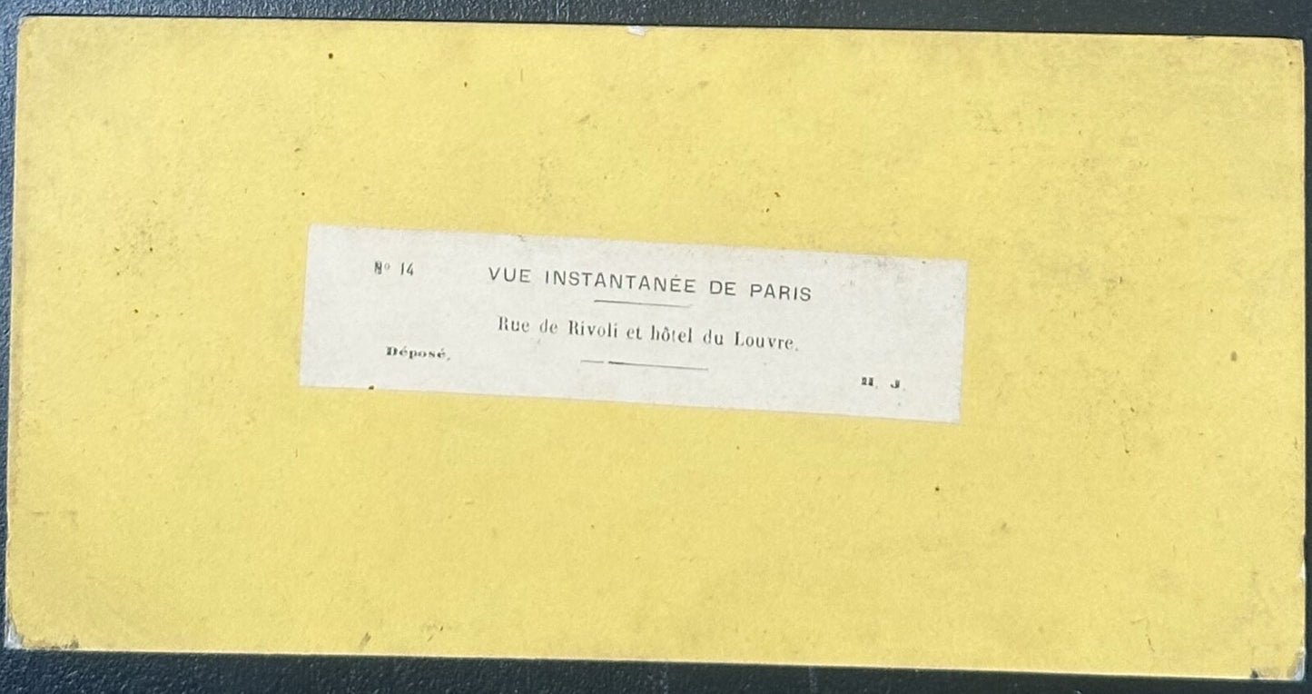 Vintage Stereoview Card: “Rue de Rivoli et hôteldu Louvre 1867“