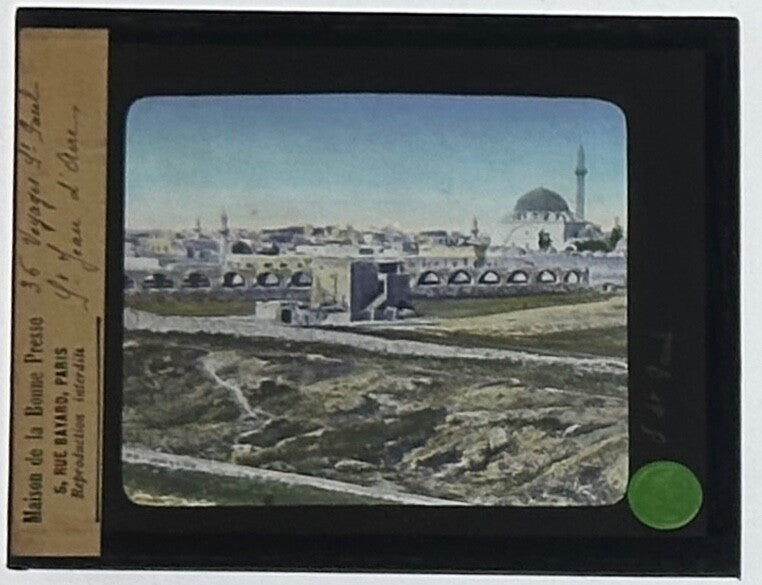 LANTERN SLIDE "Terre Sainte Bonfils. Palestine, Saint Jean d'Acre 3.25X4IN