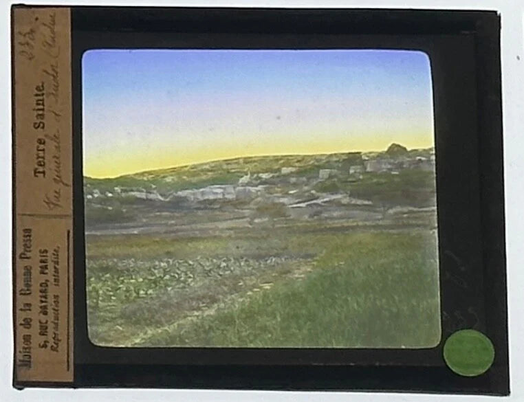Vintage lantern slide Terre Sainte - 3.25x4 in authentic photo, Holy Land image,