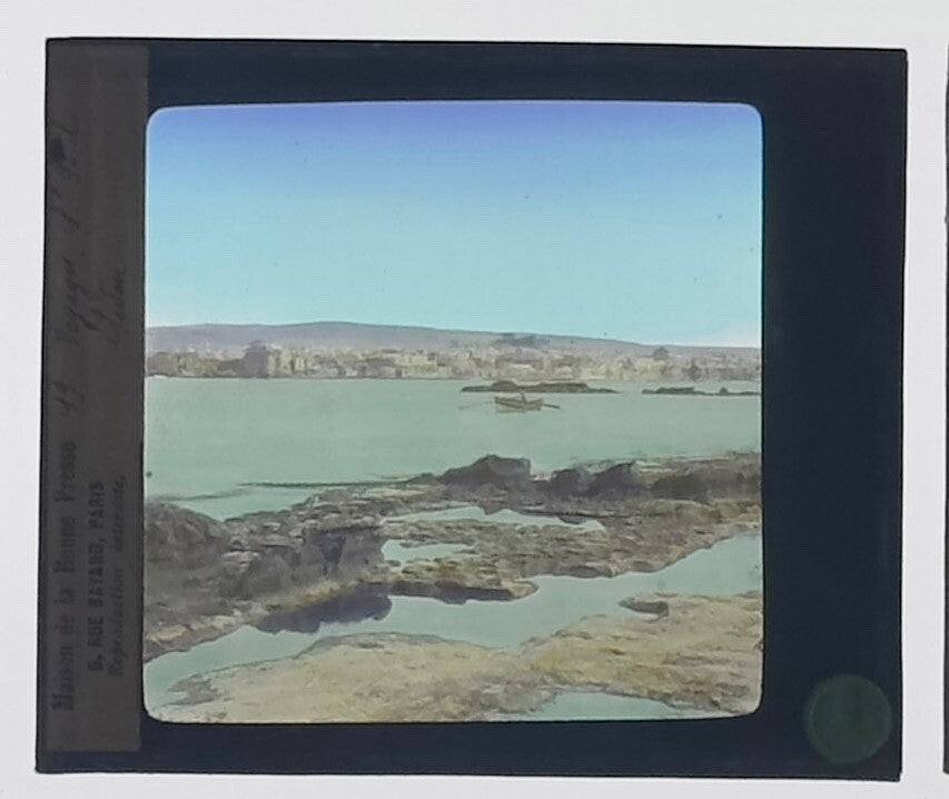 VINTAGE LANTERN SLIDE "Terre Sainte" 3.25X4IN