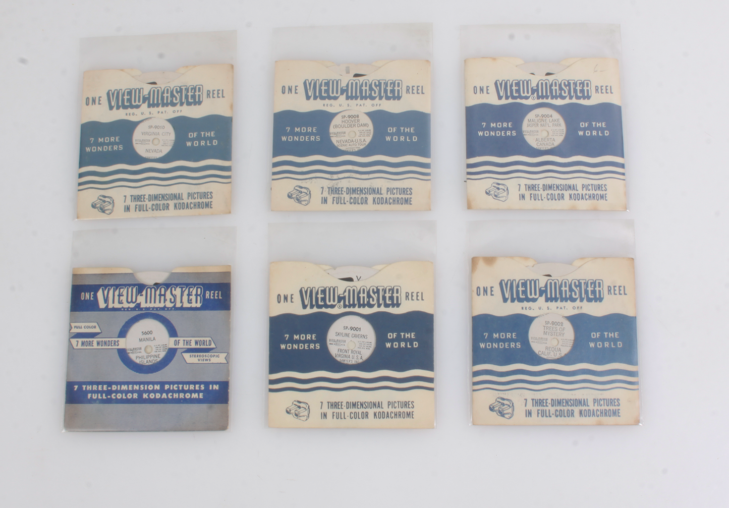 Set of 6 View Master Reels, Nevada, Philippines, Canada, California, Virginia