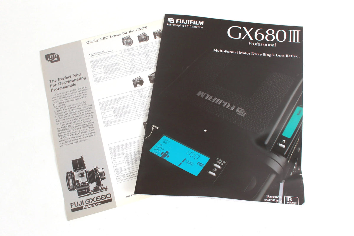 Fuji FujiFilm GX680III Professional Brochure + Lenses for Camera Guide Sheet