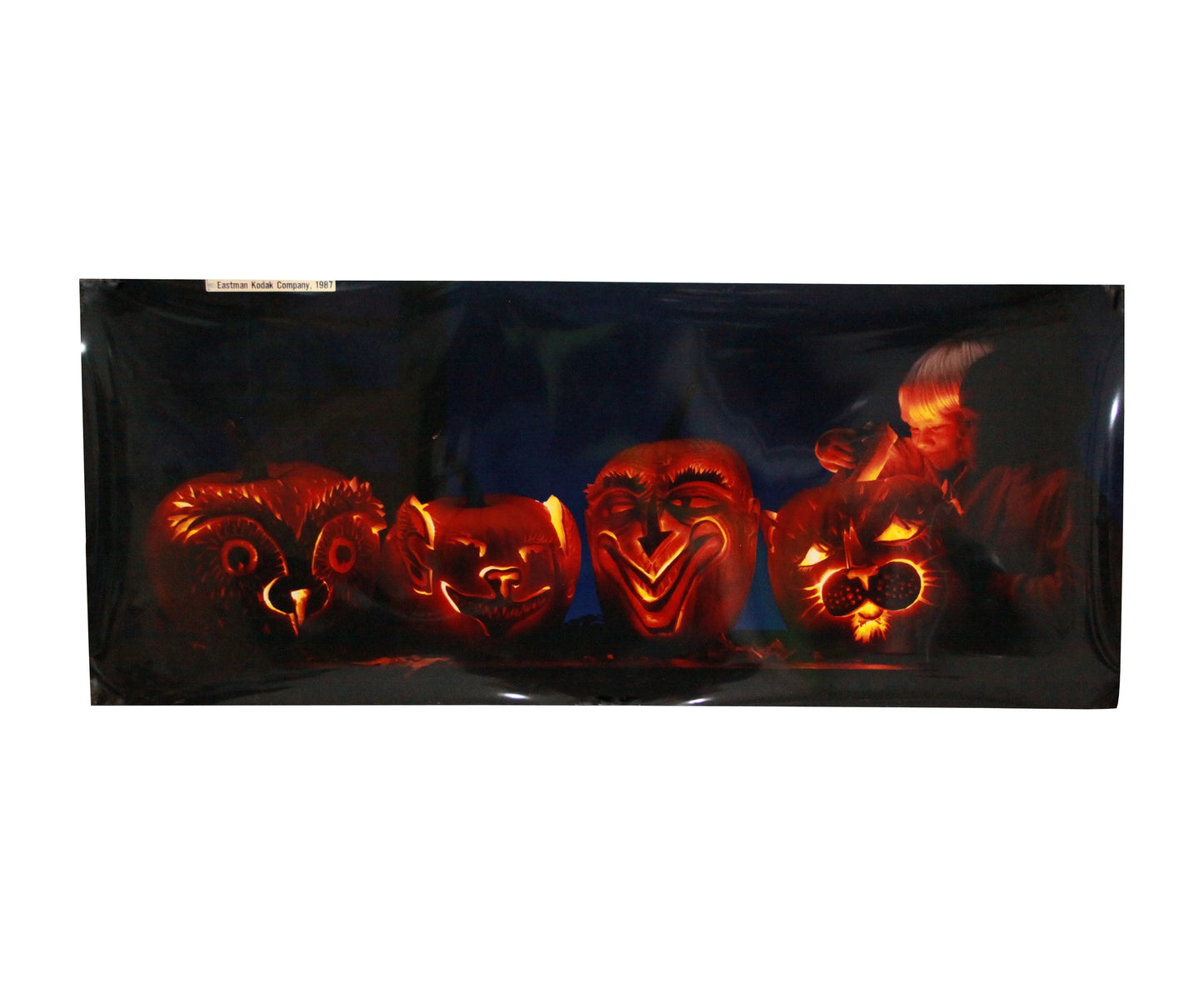 1987 Eastman Kodak Promotional Vinyl Poster Jack O Lantern 20.5x49.5 Inches