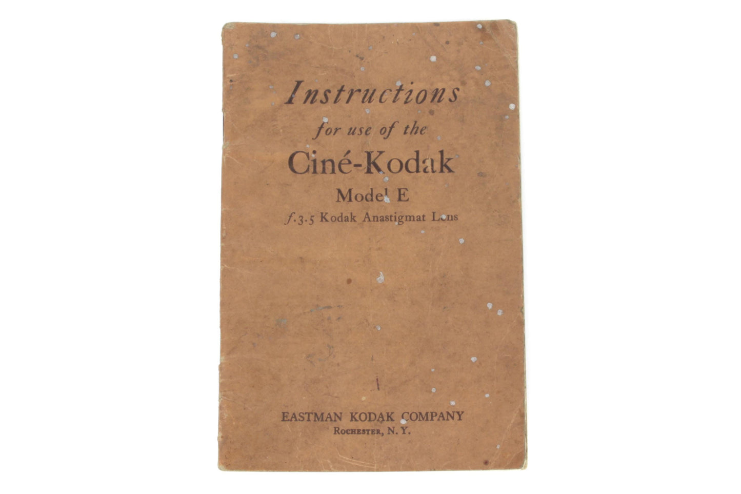 Kodak Cine Model E Instructions - FAST N FREE